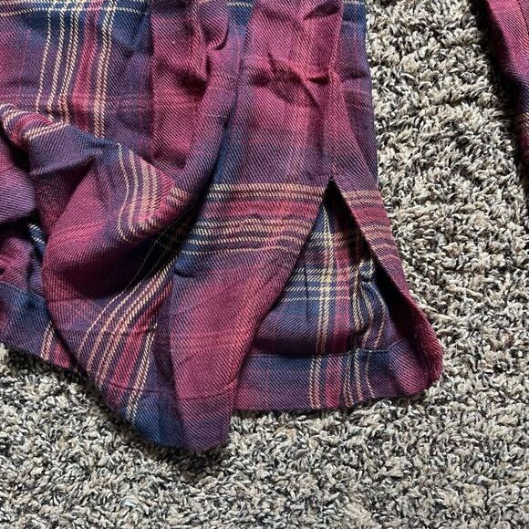 Cloth and Stone Blouse Top Women's Small Multicolor Plaid Boat Neck Casual Wear - Picture 7 of 7